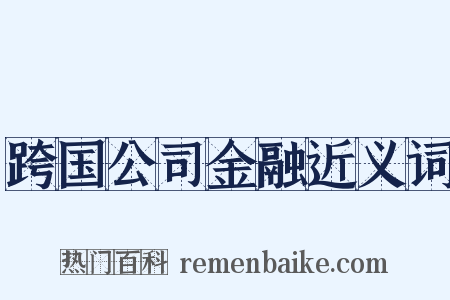 跨国公司金融近义词是什么意思的图片